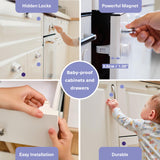 1 x RAW Customer Returns MATANA - 20 Self-Adhesive Magnetic Child Safety Locks with 4 Keys - Cabinets and Drawers - Easy Installation - No Screws or Drilling - RRP €24.99