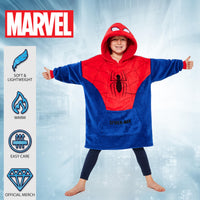 1 x RAW Customer Returns Marvel Spiderman Bat Blanket for Children and Teenagers - One Size Fleece Hooded Blanket - Spiderman Gifts - RRP €30.99