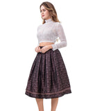 1 x RAW Customer Returns Kelliar ladies traditional skirt underskirts vintage knee-length skirts elegant Oktoberfest skirts with lace and embroidery pink size 36 - RRP €89.99