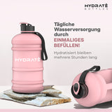 12 x Brand New HYDRATE XL - BPA Free Gym Water Bottle with Snap Cap - Leak Proof - Matte Pink - Bottle with Extra Strong Material - 2.2 Liter - RRP €202.32