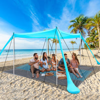 1 x RAW Customer Returns Beach tent UV protection riggoo sun tent awning beach tent 3 3m comfort outdoor shade for camping trips, fishing, backyard fun or picnics - RRP €100.73