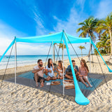 1 x RAW Customer Returns Beach tent UV protection riggoo sun tent awning beach tent 3 3m comfort outdoor shade for camping trips, fishing, backyard fun or picnics - RRP €109.79