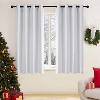 1 x RAW Customer Returns Deconovo Thermal Insulated Blackout Curtains for Office Hotel Windows with Grommets 2 Pieces 107 x 138 cm Pearl Gray - RRP €30.56