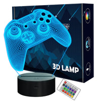 1 x RAW Customer Returns Lightzz 3D Gamepad Night Light, Game Console Illusion Lamp with Remote Control Touch 16 Color Flashing Change Timer Desk Lamps Children s Room Gifts for Game Fans - RRP €20.15