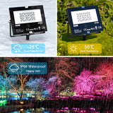 1 x RAW Customer Returns ChangM RGB LED spotlight floodlight outdoor with remote control object lighting 4-pack 50W LED floodlight floodlight, IP66 waterproof LED floodlight, garden mood lights - RRP €72.99