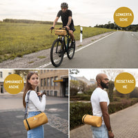 1 x RAW Customer Returns MONSTERANDO Bicycle Handlebar Bag, Travel-Monster 2-in-1 Athleisure Shoulder Bag Sustainable Recycled PET - Waterproof Gym Sports Bag, Bicycle Bag for MTB 5L-Yellow - RRP €19.99