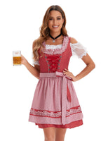 1 x RAW Customer Returns Zeagoo Oktoberfest Dresses Women Traditional Costume Dirndl Midi Elegant Germany Dress for Beer Festival Oktoberfest Dot Pattern Red XL - RRP €60.85