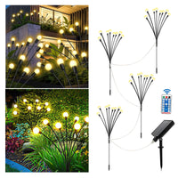 1 x RAW Customer Returns Liyade Solar Lights for Outdoor Garden, 4 Pack 8LED Firefly Solar, 8 Modes Firefly Garden Lights with Remote Control, Solar Garden Lights for Balcony Yard Patio Garden Decor - RRP €19.99