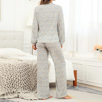 1 x Brand New ANGGREK Women s Long Pajama Set Winter Sleepwear Long Sleeve O-Neck Leisure Suit Top and Pajama Pants, Pattern 1, L - RRP €39.45