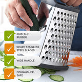 1 x RAW Customer Returns 4 Sided Grater, Multifunctional Stainless Steel Vegetable Grater, Grater for Cheese, Fruit, Vegetables, Carrots, Dishwasher Safe - RRP €22.8