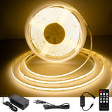 1 x RAW Customer Returns TTWAY COB LED strip 2700K warm white, 10m dimmable 24V flexible COB LED strip light set, 384LEDs M, GS power supply, with RF remote control, CRI90 bright under cabinet light for TV, DIY decoration - RRP €51.04