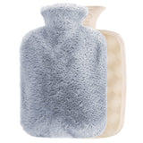 3 x Brand New Hot water bottle 2L with cover, large hot water bottle made of rubber fur fluffy hot water bottle, bed bottle hot water bag for children and adults, hand-foot warmer, women s gift, haze blue - RRP €33.27