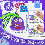 5 x Brand New Hair Pulling Sound Toy, Sensory Monster Toy, Creative Decompression Hair Pulling Sound Toy, Squishy Squeeze Toy, Stress Toy for Kids Purple-Blue  - RRP €96.0