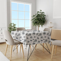 1 x Brand New STARUBY Dirt-repellent PVC table linen, 140 x 160 cm waterproof wipeable tablecloth, waterproof plastic tablecloth for the kitchen, water-repellent, floral pattern in gray - RRP €20.4