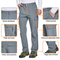 1 x RAW Customer Returns FitsT4 Sports Outdoor Hiking Pants Stretch Men s Quick Dry Lightweight Summer Trekking Pants Elastic Functional Pants Long Breathable Water-Repellent for Men, Gray, Size M - RRP €37.3