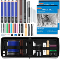 1 x RAW Customer Returns Shuttle Art 52PCS Professional Colored Pencils, Drawing Pencil Kit, Drawing Case with Drawing Pencils, Graphite Charcoals, Drawing Pad, Artist Drawing Kit for Adults Children Artist - RRP €25.99