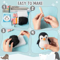 1 x RAW Customer Returns WATINC 25Pcs Polar Animal Needle Felting Starter Kit DIY Needlework Craft Felt Tools Felt Needles Foam Mat Polar Bear Penguin Elk Sea Lion Noh Doll Wool Party Accessories for Beginners Kids - RRP €29.79