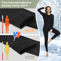 1 x RAW Customer Returns SIMIYA women s thermal underwear extra warm fleece set, winter warmer extra warm thermal top thermal pants leggings functional underwear sets base layer for daily, sports, skiing, black, 3XL - RRP €14.11