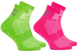 1 x Brand New Rainbow Socks - Boy Girl Sports Non-Slip ABS Cotton Socks - 2 Pairs - Pink Green - Size 24-29 - RRP €11.99