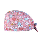 4 x RAW Customer Returns SIMYJOY 4 Pieces Women Nurse Hat with Buttons Colorful Printed Hats Cotton Bouffant Adjustable Unisex Scrub Cap - RRP €87.96