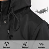 1 x RAW Customer Returns SaphiRose PONCHO women s rain jacket windbreaker waterproof hood transition jacket with breathable lining for spring summer and autumn black M - RRP €59.99