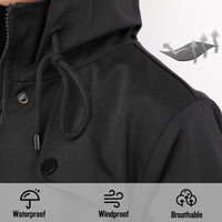 1 x RAW Customer Returns SaphiRose PONCHO women s rain jacket windbreaker waterproof hood transition jacket with breathable lining for spring summer and autumn black XL - RRP €59.99