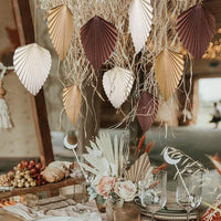 22 x Brand New YBwanli boho decoration wedding decoration leaves garland vintage, forest decoration beige, garden party pompoms decoration, It is very suitable to express nature and simplicity, creative decoration charm 12 pieces - RRP €243.98