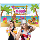 4 x Brand New Hawaiian Party Decoration Supplies Beach Backdrop Party Banner Luau Party Photo Booth Backdrop Banner for Luau Party Decorations for Aloha Themed Parties, 72.8 x 43.3 inches - RRP €47.96