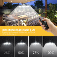 1 x RAW Customer Returns AGPTEK Solar Lamps, Solar Lights for Outdoor Indoor Use, 1400LM 180LED 6-Leaf Solar Lights with Remote Control, Motion Sensor, Solar Hanging Lamps, 5 Modes, IP65 Waterproof, for Garden, Garage, Balcony - RRP €37.3