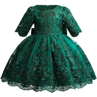 1 x RAW Customer Returns TTYAOVO Baby Girls Floral Lace Pageant Princess Party Meeting Tutu Dress Size 100 2-3 Years,2031 Green  - RRP €31.24