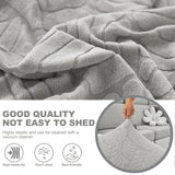 1 x RAW Customer Returns Adjustable Sofa Cover 3 2 1 Seater Chaise Long, Sofa Cover Elastic Wear Resistant, Universal Seat Protector Cushion Covers Light Gray Leaves, Back Cushion  - RRP €13.99