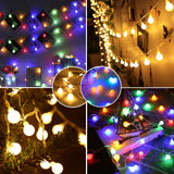 1 x RAW Customer Returns MOLVCE Solar Fairy Lights Outdoor Balls 20m 200LED, Solar Fairy Lights with Remote Control, 8 Modes, Timer, USB Powered, Dimmable Solar Fairy Lights Weatherproof for Balcony Wedding Christmas, Colorful - RRP €23.99