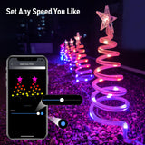 1 x RAW Customer Returns FrogBro 4-in-1 Christmas Trees Lights Outdoor Decoration, Dimmable Spiral Christmas Garden Lights, IP65 Waterproof, Music Mode Scene Mode, APP Remote Control, Yard Decoration Light for Path Lawn Patio - RRP €33.64