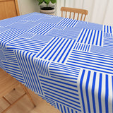 1 x Brand New Aoihrraan 153x275cm Rectangular Tablecloths Dirt-Repellent Waterproof and Wrinkle-Resistant Table Cover for Patio Picnic Party Dining Room Kitchen Cafe Home Decoration, Blue White - RRP €37.99