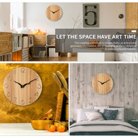 1 x RAW Customer Returns Brmeday wooden wall clock, 30 cm 12 inch large wall clock, wall clock without ticking noises, modern wall clocks, wall decoration wall clock for living room, bedroom, kitchen clock, children s clock - RRP €28.99