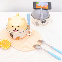 1 x RAW Customer Returns Puppy Ramen Bowl with Lid, Cute Cartoon Salad Bowl Soup Bowl with Handle, 700ml Ceramic Instant Noodle, Large Spaghetti Bowl with Chopsticks Spoon and Fork for Kids Gift - RRP €27.22