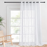 1 x RAW Customer Returns PONY DANCE White Curtain Decorations Indoor Curtains with Rings Semi-transparent Balcony Curtains Bedroom Curtains Linen Effect Curtain, 1 Panel L 200 x H 240 CM - RRP €33.95