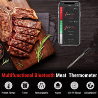 10 x Brand New Meat Thermometer Bluetooth Grill Thermometer Wireless 2 Probes Roast Thermometer Smart Meat Thermometer Instant Read and Rechargeable Digital Kitchen Thermometer for Kitchen Grilling BBQ - RRP €1077.8