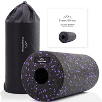 1 x RAW Customer Returns EVEREST FITNESS fascia roller 30 cm medium-hard in a set in black purple - professional fascia roller for the back and spine - foam roller - massage roller - RRP €18.14