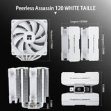 1 x RAW Customer Returns Thermalright Peerless Assassin 120 White CPU Air Cooler, 6 Heatpipes, Two 120mm C12W PWM Fans, Aluminum Heatsink Cover, AGHP Technology, for AMD AM4 AM5 Intel LGA 1700 1150 1151 1200 2011 - RRP €42.19