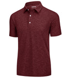 1 x RAW Customer Returns KEFITEVD Tactical Shirt Men s Short Sleeve Polo Shirt Lightweight Breathable Functional Shirt Thin Polyester Top Outdoor Hiking Shirt Spring Summer Mottled Wine Red XL - RRP €30.23