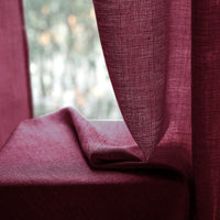 1 x RAW Customer Returns MIULEE Set of 2 Voile Curtains Sheer Linen Curtain with Eyelets Transparent Irregular Texture Curtain Eyelet Curtain Window Curtain Translucent for Bedroom 245 x 140cm H x W Wine Red - RRP €33.99