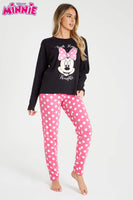 1 x RAW Customer Returns Disney Pajamas Women Long, Stitch Pyjama Women Set Black Pink Minnie, M  - RRP €28.75