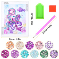 12 x Brand New Herefun Diamond Painting Children Teenager Girls, 5D Diamond Painting Set Mermaid Gift, 5D DIY Diamond Painting Set, Full Pictures Diamond Painting Kits Paint by Numbers Diamond for Home Decor - RRP €72.84