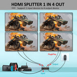 3 x RAW Customer Returns HDMI Splitter 1 in 4 Out 4 Way Splitter HDMI Splitter Support 3D 4K 1080P 1x4 HDMI Video Splitter 4 Ports HDMI Splitter for PS3 4 Xbox HDTV Monitor Projector - RRP €64.8