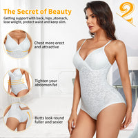 1 x RAW Customer Returns Bafully Shapewear Women s Shaping Bodysuit Slimming Underwear Slimming Belly Shaper with Sexy V-Neck - RRP €31.99