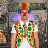 1 x RAW Customer Returns Ficlwigkis clown costume accessory for men, circus clown costume, carnival costume with wigs, tie, gloves, clown nose for carnival fancy dress costumes - RRP €13.1