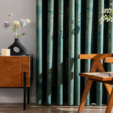 1 x RAW Customer Returns MIULEE Curtains Velvet with Gold Foil Leaves Pattern, 2 Pieces Dark Green Curtains with Eyelets, Each 225 CM High, Super Soft Opaque Curtain for Decoration Living Room Bedroom, Beautiful Velvet Curtain - RRP €41.53