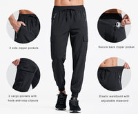 1 x RAW Customer Returns Libin Men s Trekking Pants Lightweight Cargo Jogging Trousers Quick Drying Summer Hiking Technical Running Athletic Travel Golf Sports Casual Trousers, Black S - RRP €32.98