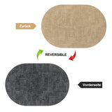 1 x RAW Customer Returns ANUNU Oval Placemats Set of 6 Leather Placemats Washable Double Sides Color Placemat Waterproof Indoor and Outdoor Placemats for Dining Table, Kitchen, Restaurant Camel and Black  - RRP €23.18